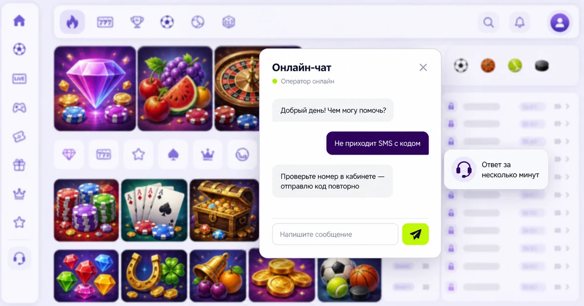 Окно онлайн-чата поддержки Pariwin